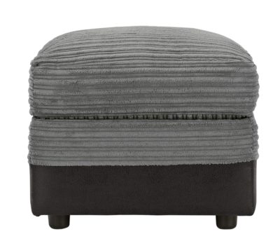 HOME - Harley - Fabric Storage Footstool - Charcoal